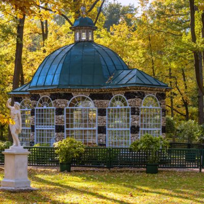 Aviary in Peterhof Lower Park, St. Petersburg, Russia