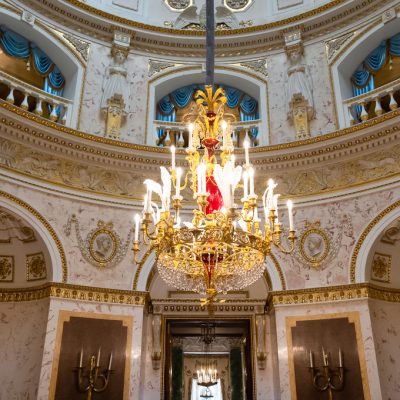 Chandelier in Italian hall of Pavlovsk Palace - Saint Petersburg, Russia, May 2022
