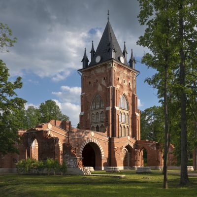 Chapelle Pavilion in Alexander Park of Tsarskoye Selo on a sunny