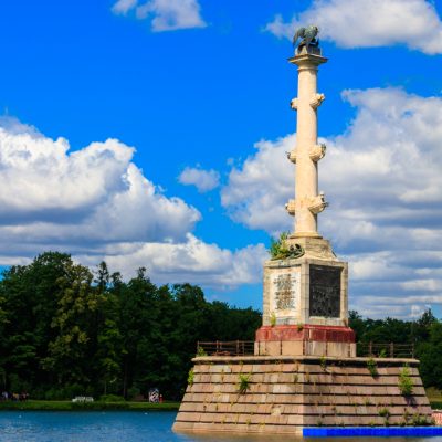 Chesme column in the Catherine Park in Tsarskoye Selo, Pushkin,