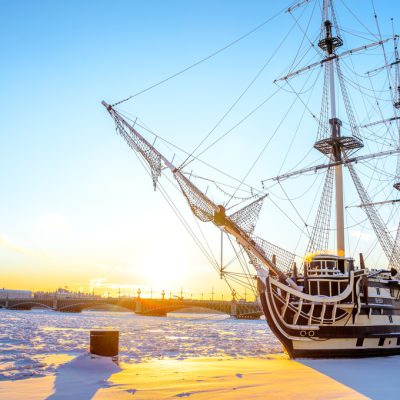 frigate-ship-embankment-st-petersburg-frozen-neva-river-winter-snow