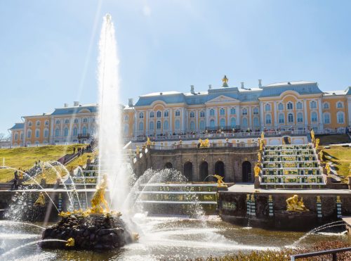 The Grand Cascade and Samson Fountain at Peterhof Royal Palace .