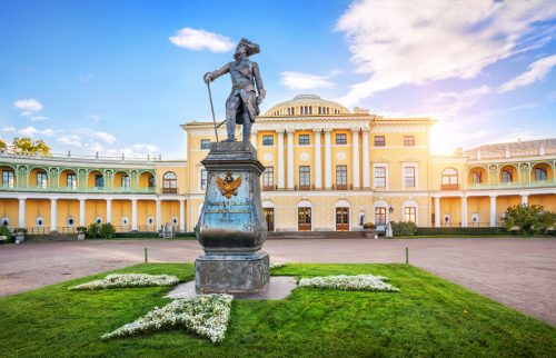 Monument to Emperor Pavel  in Pavlovsk  in St. Petersburg
