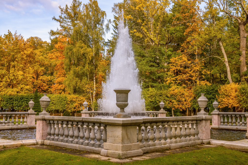 Pyramid Fountain in Peterhof, Saint Petersburg, Russia