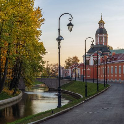 Holy Trinity Alexander Nevsky Lavra on Nevsky Prospekt and the b