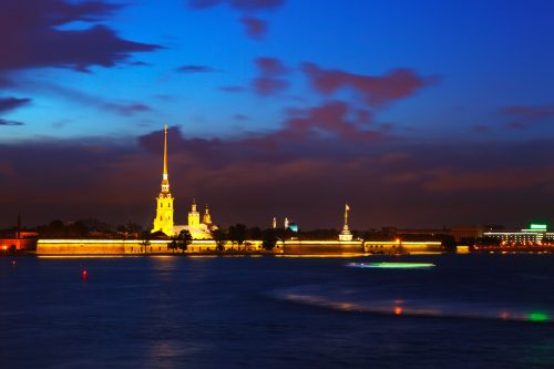 View of St. Petersburg in night