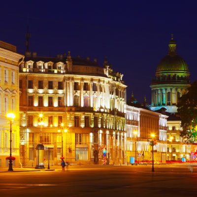 View of St. Petersburg  in night