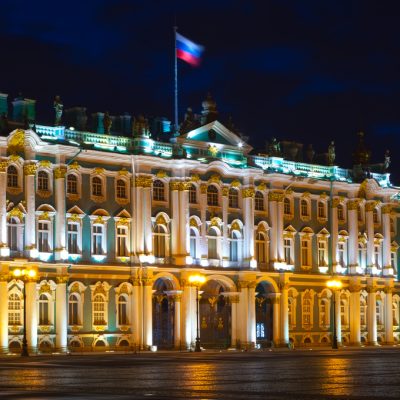 Winter Palace in Saint Petersburg in night