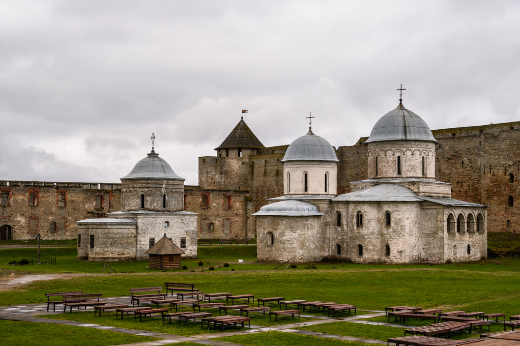 Church of the Assumption of the Blessed Virgin Mary. Ivangorod fortress. History of Russia.