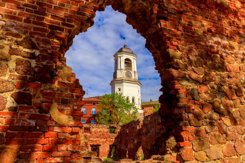 Clock tower in Vyborg  former bell tower of the Old Cathedral