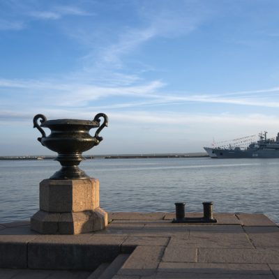 Kronstadt,  St. Petersburg, Russia, 08.13.2022: View of the Gulf