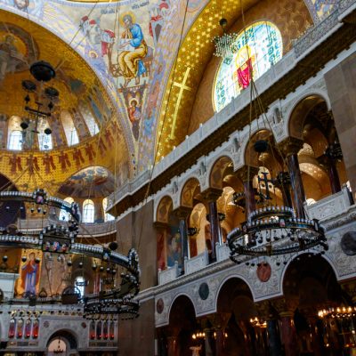 Interior of the orthodox naval cathedral of St. Nicholas in Kron