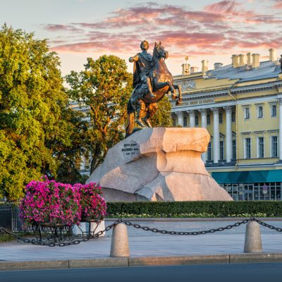 Monument to Peter the Great on the Senate Square in St. Petersbu