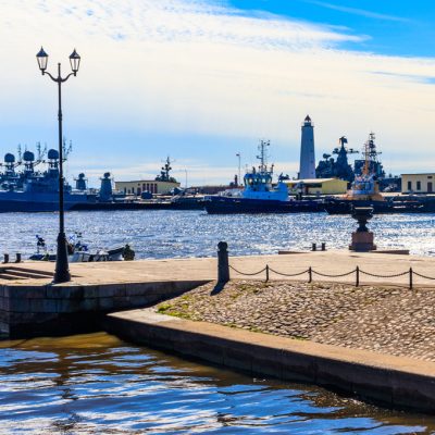 Peter's pier (Winter pier) in Kronstadt, Russia