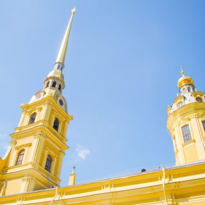 picturesque church of Peter and Paul Fortress in St. Petersburg