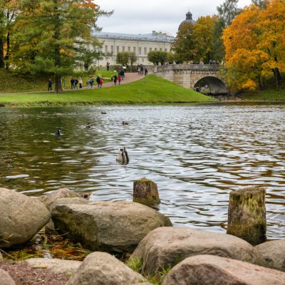 View of the Palace Park on an autumn day, Gatchina, St. Petersburg, Russia