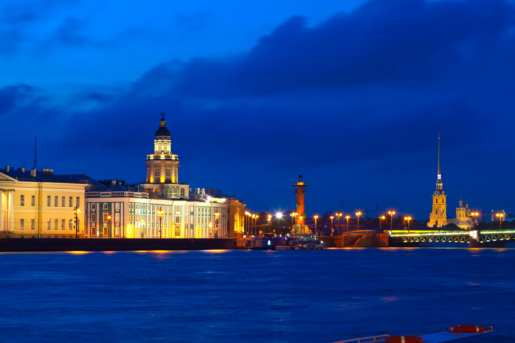 Vasilyevsky Island in night