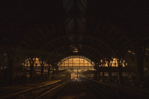 Sunset at Train Station