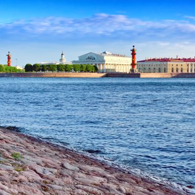 View of Saint Petersburg from Neva river.