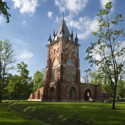 Chapelle Pavilion in Alexander Park of Tsarskoye Selo on a sunny