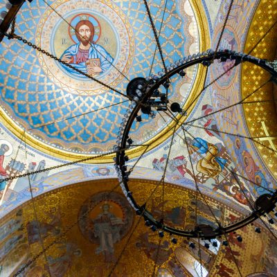 Interior of the orthodox naval cathedral of St. Nicholas in Kron