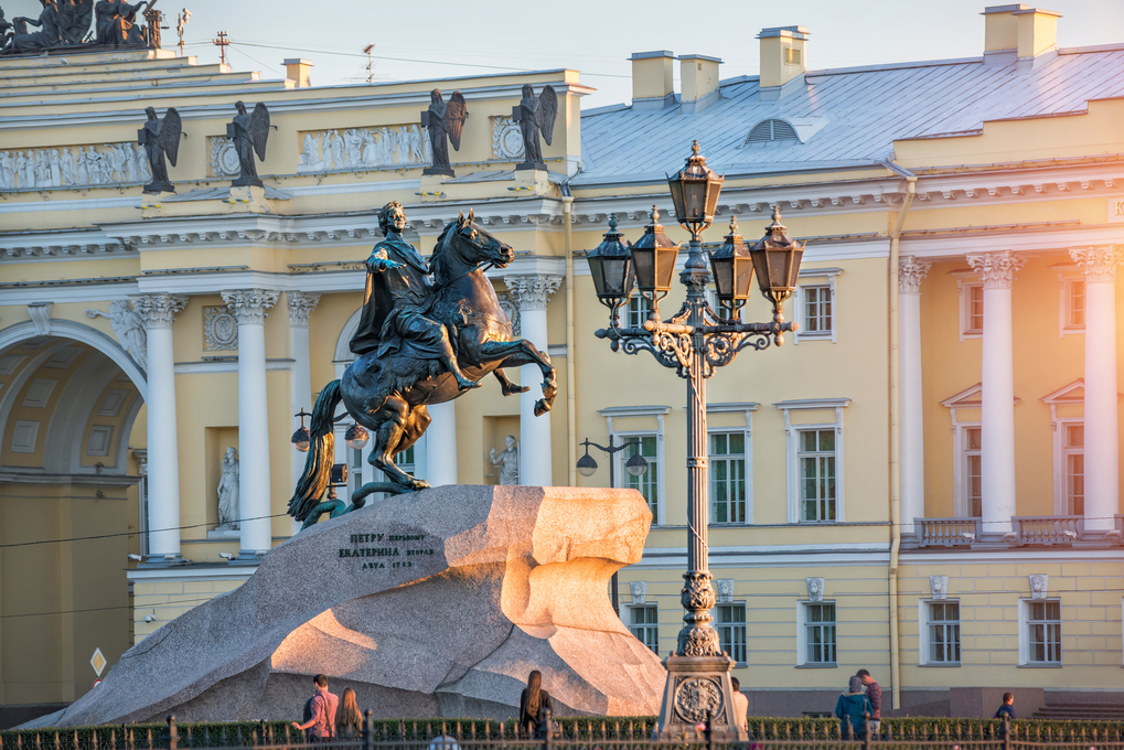 Monument to Peter the Great on the Senate Square in St. Petersbu