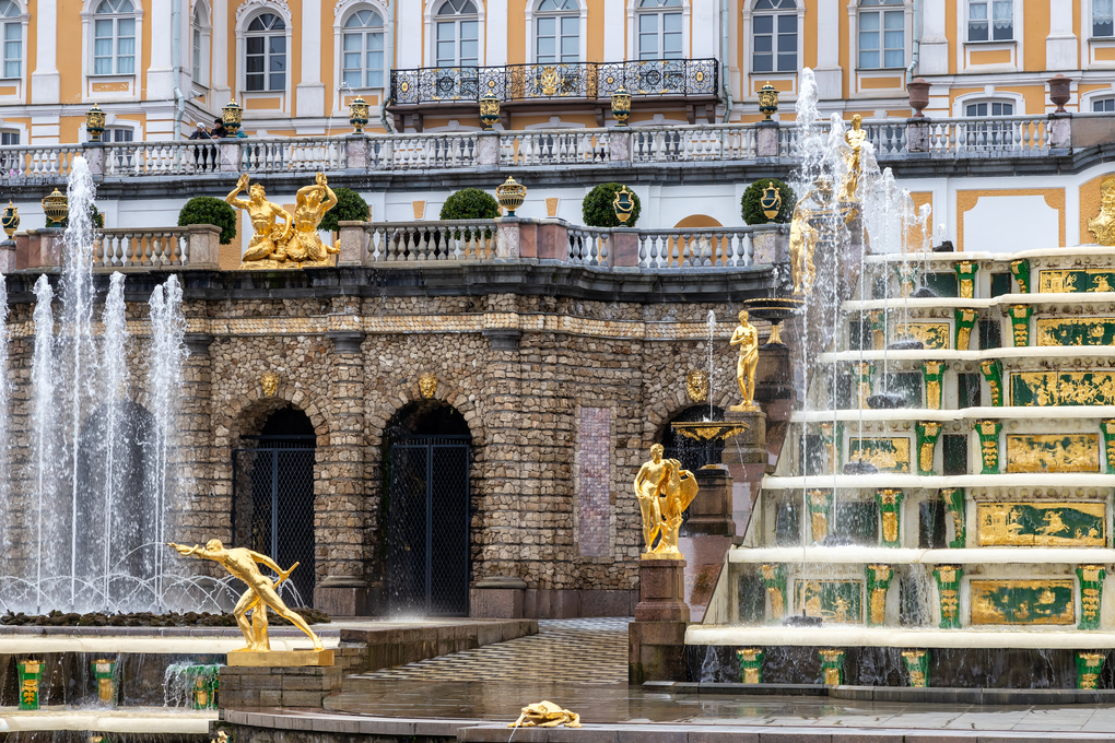 Grand Cascade Fountain in Peterhof, Saint Petersburg, Russia