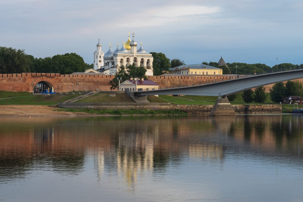 Sofia Embankment, the Novgorod Kremlin and the Humpback Bridge f